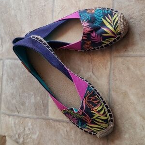 Sperry Multicolor Tropical Print Espadrilles - Pink, Navy, Yellow, Teal